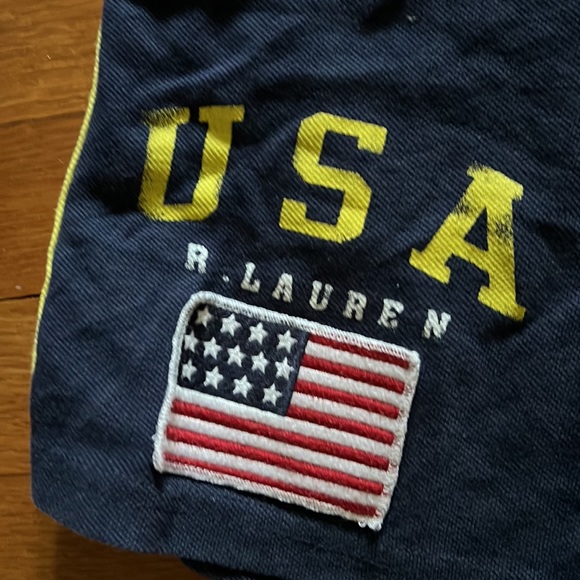 Big boys Polo by Ralph Lauren shorts with USA flag and side stripes - Picture 2 of 6